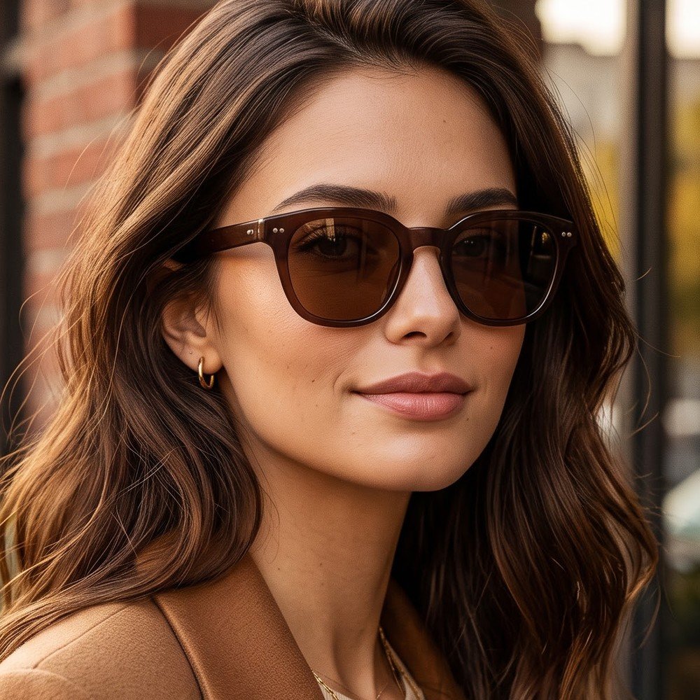 Model wearing Cedar sunglasses
