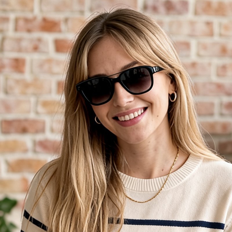 Model wearing Skyline Jet sunglasses