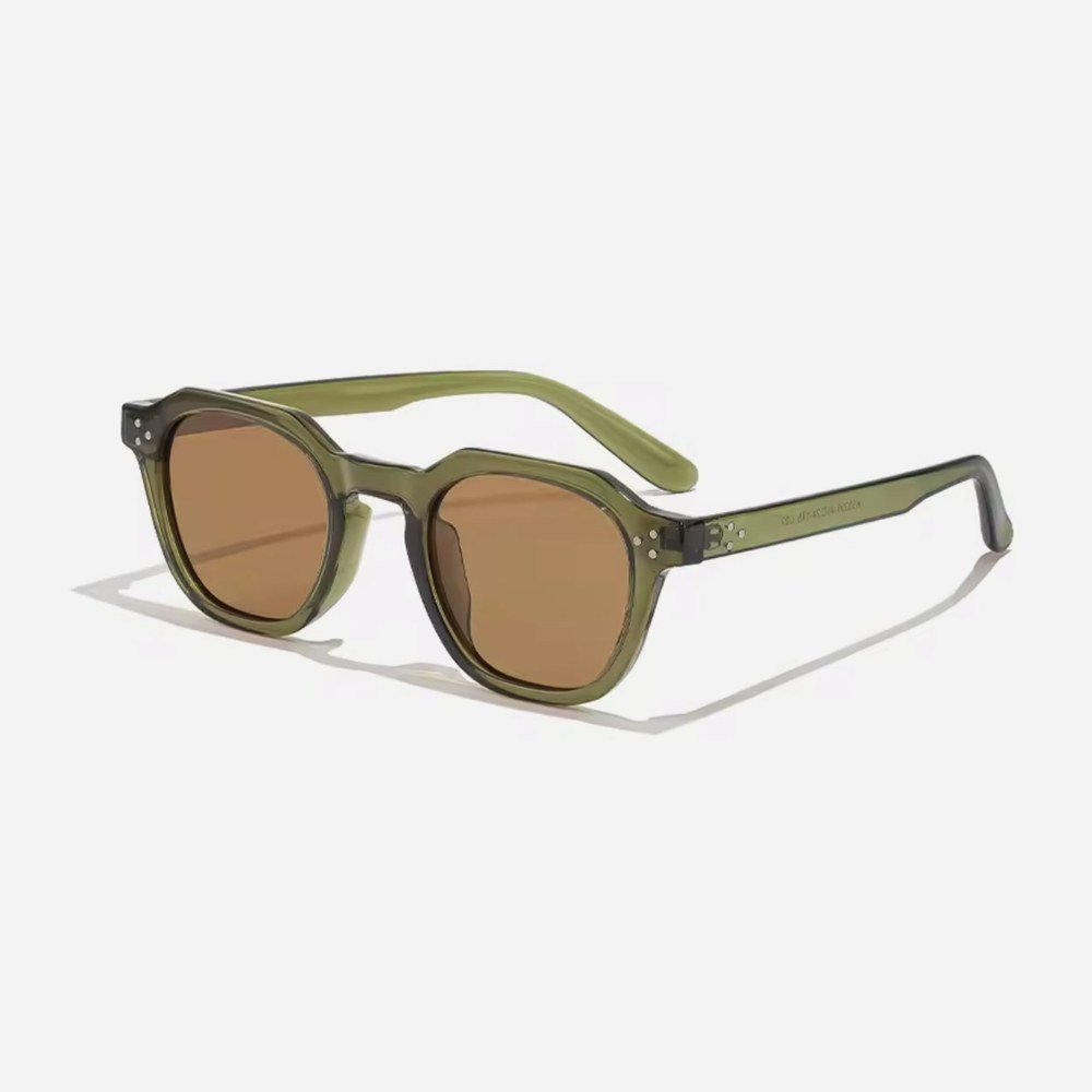 Haven Olive classic square sunglasses with amber lenses