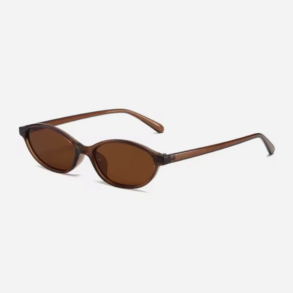 Lune Chestnut slim oval sunglasses with brown lenses