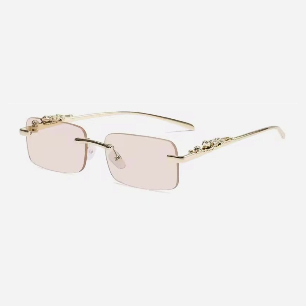 Prowl Blush rimless sunglasses with blush tint lenses